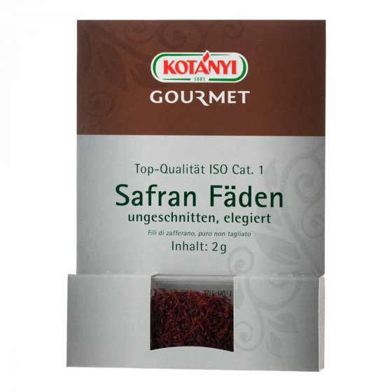 Kotanyi Gourmet Safran Fäden Gewürz ungeschnitten elegiert 2g 