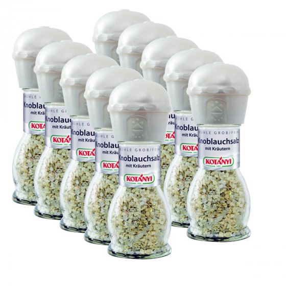 Kotanyi Knoblauch Meersalz Kräuter in einer Gewürzmühle 50g 10er Pack 
