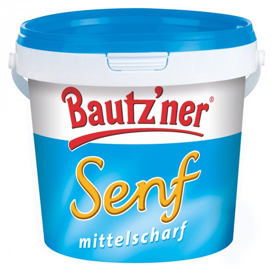 Bautzner Senf mittelscharf cremig wuerzig im praktischen Eimer 1000ml 