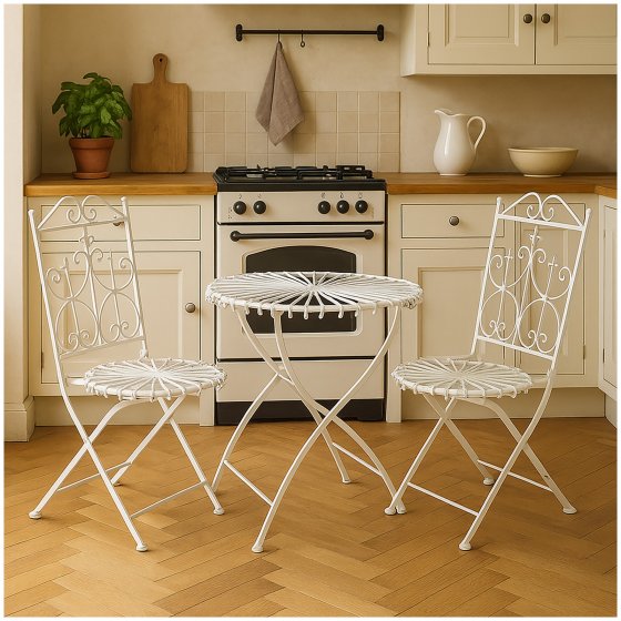 Essgruppe 3-teilig Weiß Romantic Garden 