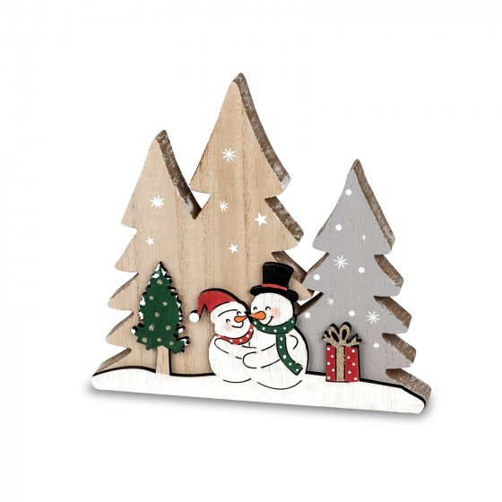 Holz Weihnachtsdeko Schneemänner 