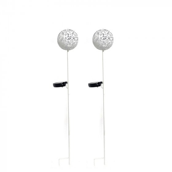 Solarlampe 2er Set Luna Flower Weiß 