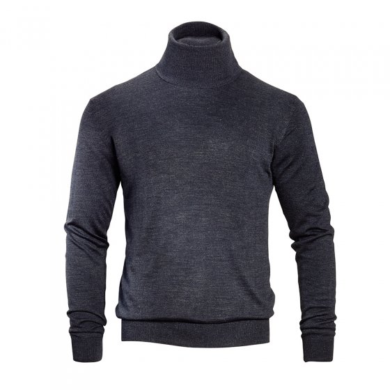 Luxus Rollkragenpullover mit Seide & Merino M | Anthrazit