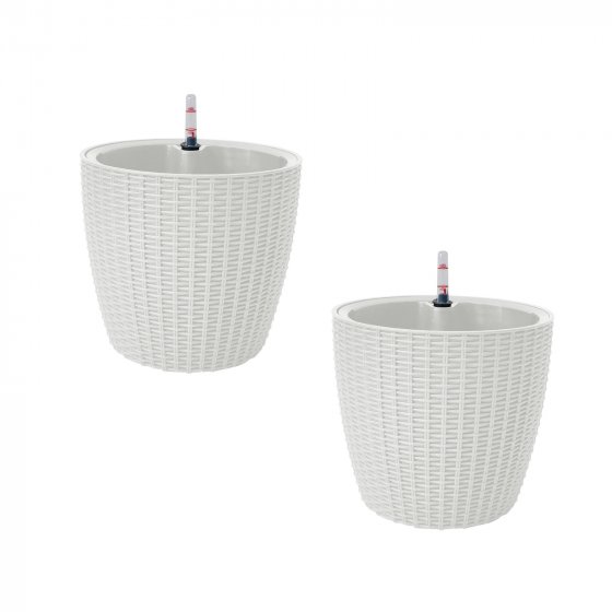 Blumentopf Hydro Ø 27 cm 2er Set Nessa Weiß 
