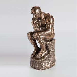 Bronzierte Skulptur: Der Denker 