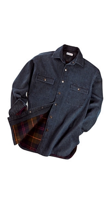 Jeans-Hemdjacken mit Flanellfutter