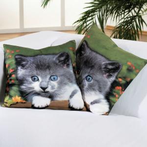 Katzen-Kissenbezug - 2er Pack 