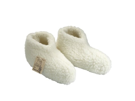 Bettschuh Wolle ecru - 44/45 linke 