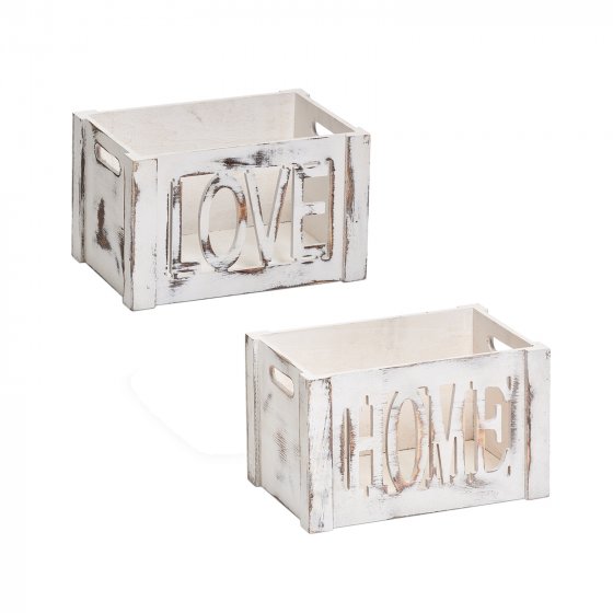 Aufbewahrungskisten Love und Home 2er-Set 