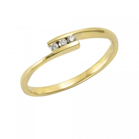 Ring Gold 585 mit 3x Brillant zus. 0,06ct. 
