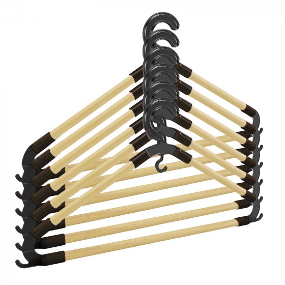 Kleiderbügel 6er Set Holz/Kunststoff 