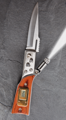 Einhandmesser mit Uhr und LED-Lampe