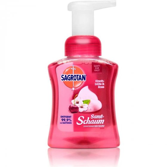 Sagrotan Handseife Samt schaum Kirscheblüte und Rose Spender 250ml 