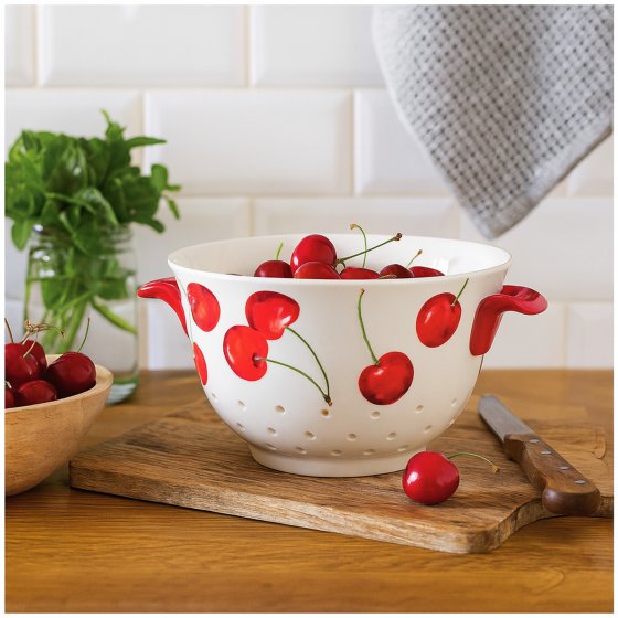 Keramik Küchensieb mit Griffen stilvolles Sieb für Obst, Gemüse und Pasta 