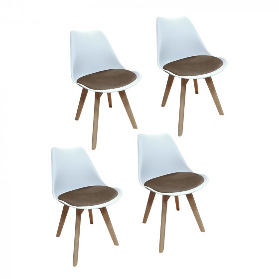 Stuhl Atlanta Weiß, Velvet Braun