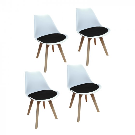 Stuhl Atlanta Weiß, Velvet Schwarz