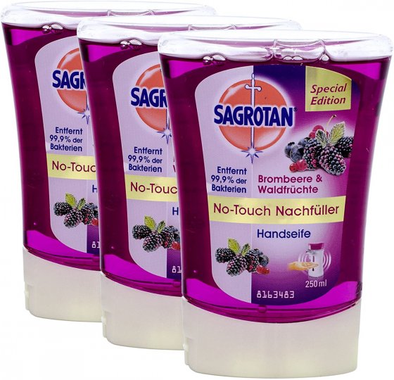 Sagrotan No Touch Nachfüller Brombeere und Waldfrüchte 250ml 3er Pack 