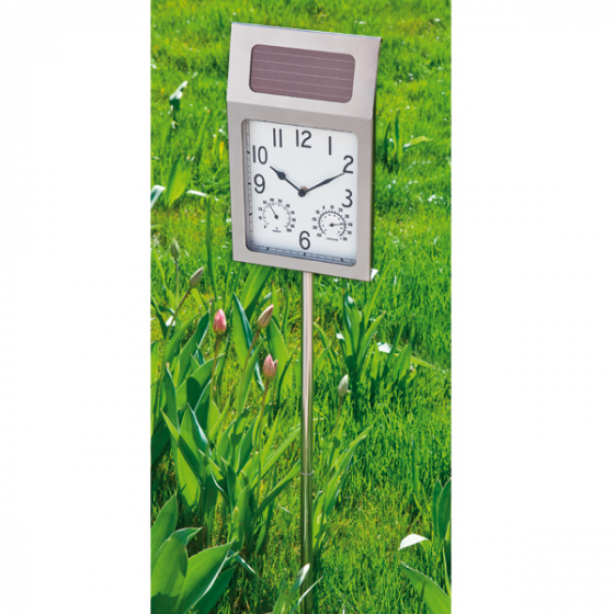 3-in-1 Garten-Solaruhr