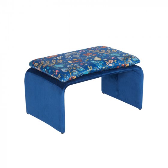 Polsterhocker B/H/T 61 x 34,5 x 40 cm Vance Blue Fantasy