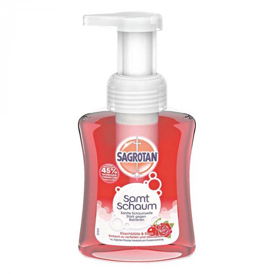 Sagrotan Samt Schaum Seife Kirschblüte und Rose 250 ml 6er Pack 