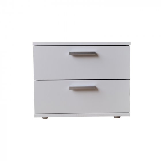 Nachtschrank Weiß mit 2 Schubladen Nina 