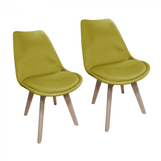 Stuhl Atlanta Velvet Uni 2er-Set Curry