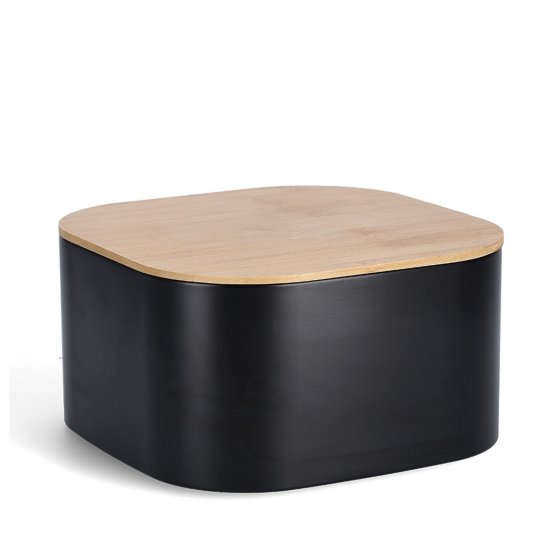 Brotkasten Metall mit Holzdeckel 