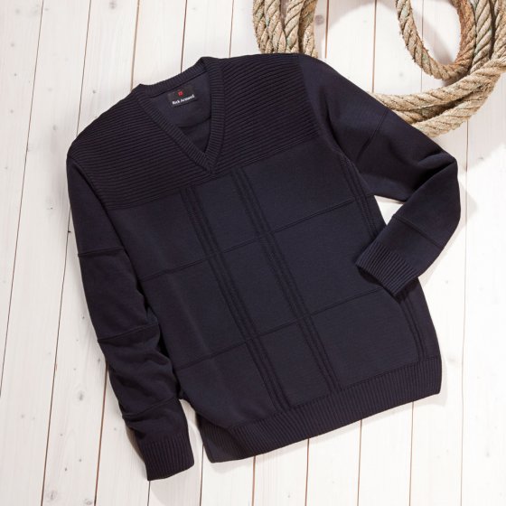 Struktur-Pullover - marine