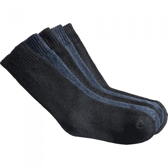 Her.Socke Moulinee 5er P.39/42 39/42 | Grau-meliert#Marine-meliert