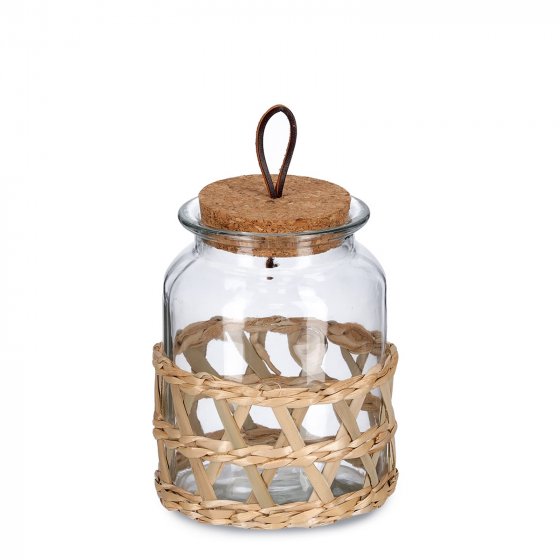 Vorratsglas Glas, Strohgeflecht 