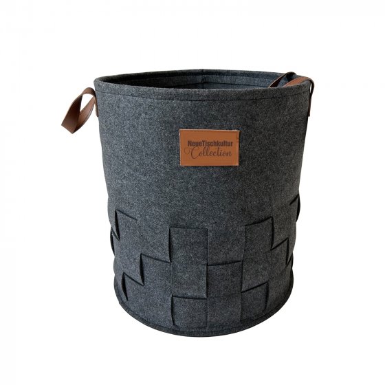 Wäschekorb 55 Liter Briena Filz Dunkelgrau 