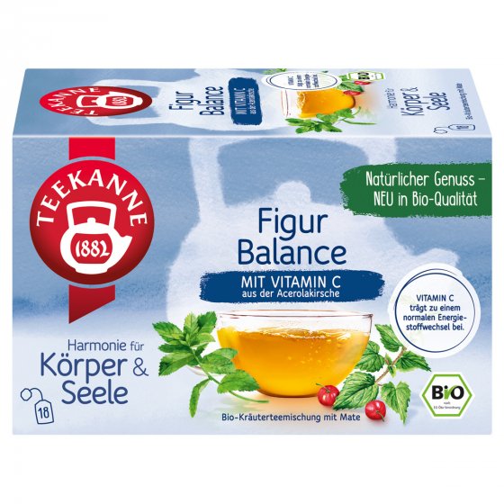 Teekanne Bio Figur Balance aus Brennnesselkraut und Pfefferminze 18 Beutel 