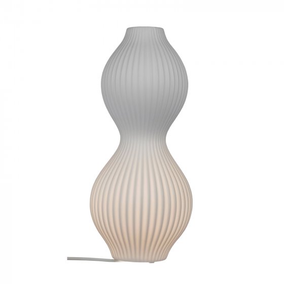 Tischlampe Keramik weiß mit Rillen 18 x 40 cm 