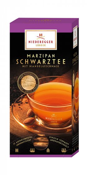 Niederegger Marzipan Aromatisierter Schwarz Tee 25 Doppelkammerbeutel 