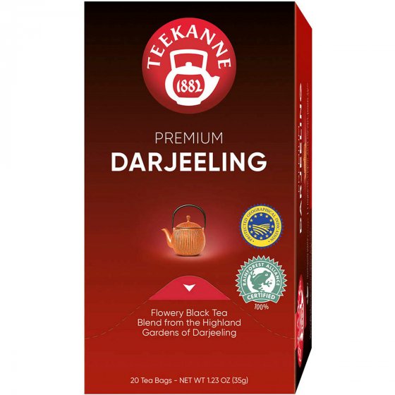Teekanne Premium Darjeeling zart blumiger goldgelber Schwarztee 35g 