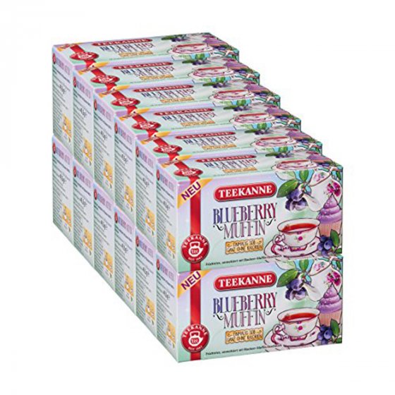 Teekanne Blueberry Muffin Einmalig und Süß Früchtetee 12er Pack 
