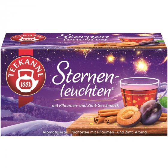 Teekanne Sternenleuchten Früchtetee mit Pflaumen und Zimt 50g 