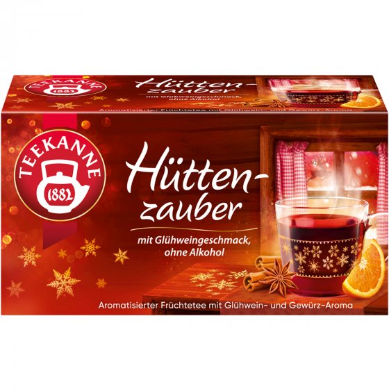 Teekanne Hüttenzauber Früchtetee mit Glühwein und Gewürz Geschmack 50g 