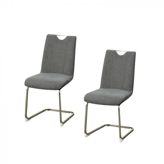 Schwingstuhl Antikanthrazit/Grau 2er Set Emrys 