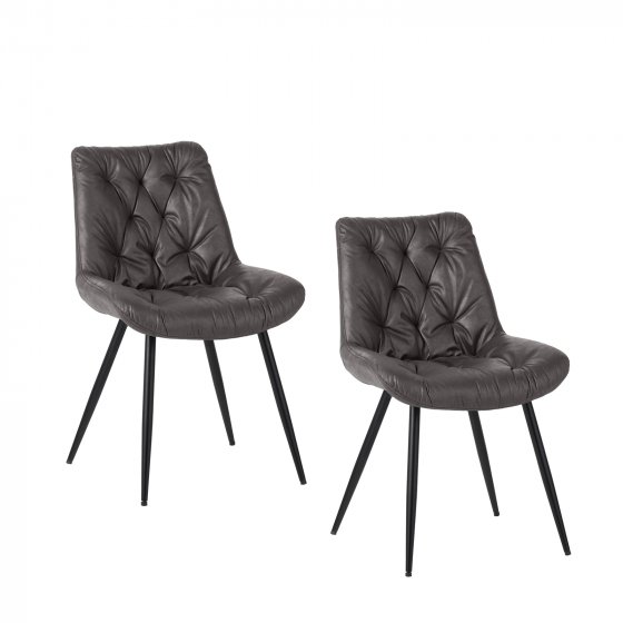 Esszimmerstuhl Antikanthrazit 2er Set Loryn 