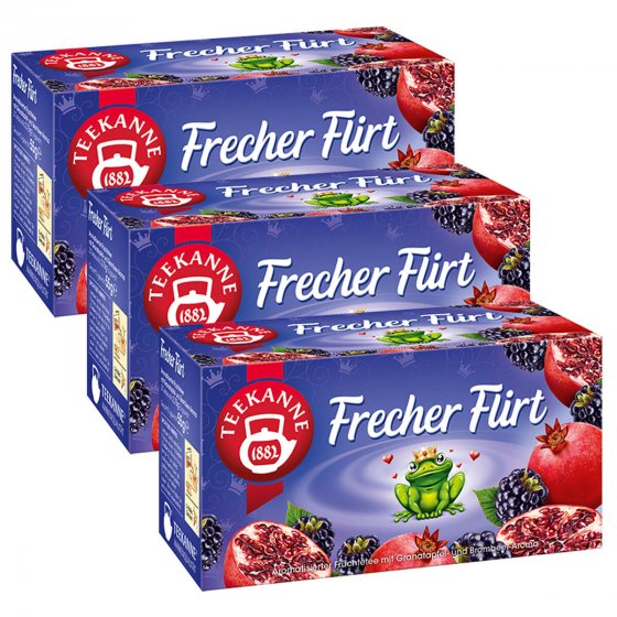 Teekanne Frecher Flirt Granatapfel mit Brombeeraroma 45g 3er Pack 