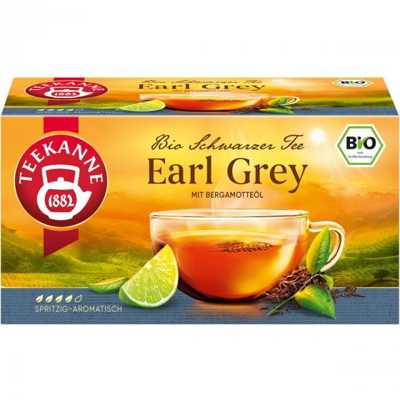Teekanne Bio Earl Grey Schwarzer Tee spritzig aromatisch 35g 