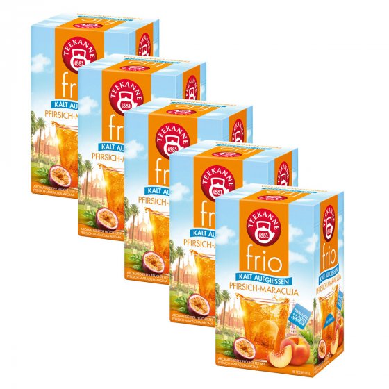 Teekanne frio Pfirsich Maracuja Früchtetee kalt aufgiessen 5er Pack 