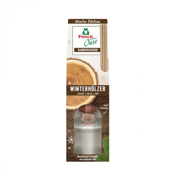 Frosch Oase Raumerfrischer Winterhölzer warmen Holznoten Packung 90 ml 