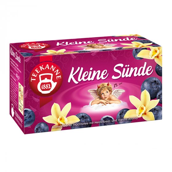 Teekanne Kleine Sünde Früchtetee Heidelbeer Vanille Aroma 60g 