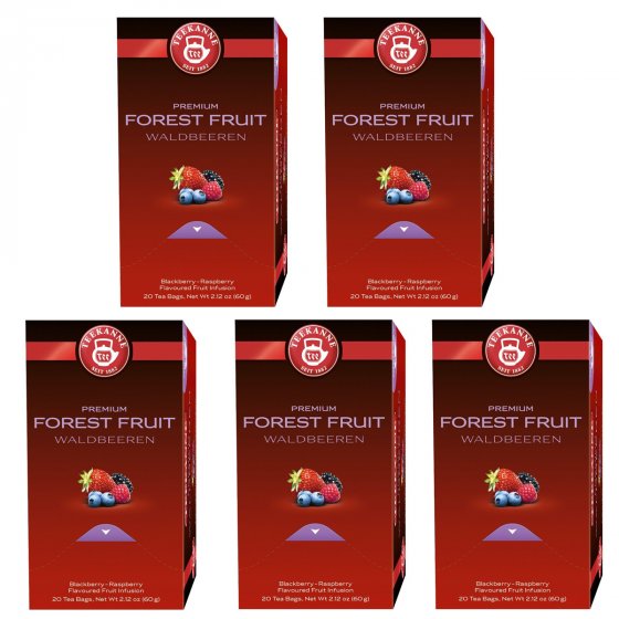 Teekanne Premium Forest Fruit Waldbeeren Früchtetee 60g 5er Pack 