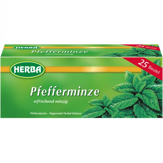Herba Pfefferminze erfrischend minziger Pfefferminztee 25 Beutel 37g 