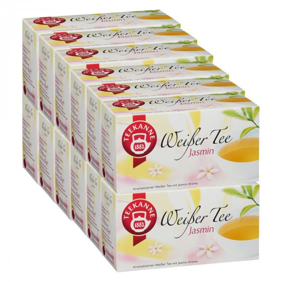 Teekanne Weißer Tee Jasmin mild mit natürlichem Aroma 25g 12er Pack 