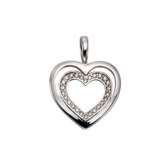 Anhänger Gold 585 Herz-Motiv mit 26 Brillanten zus. 0,11ct. 