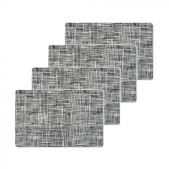 Platzset 4er Set Schwarz Kunststoff